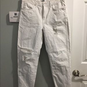 Forever 21 white ripped jeans